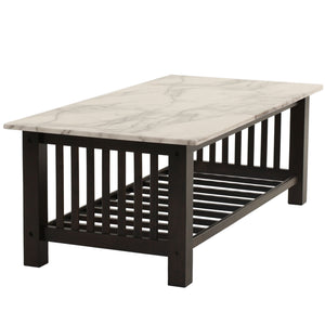 3 Piece Occasional Table Set, 1 Coffee Table And 2 End Tables, Open Storage Design - Walnut
