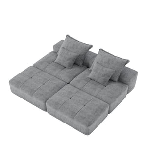 Modern Oversized, Modular Sectional Sofa With Pillows