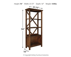 Baldridge - Large Bookcase - Rustic Brown