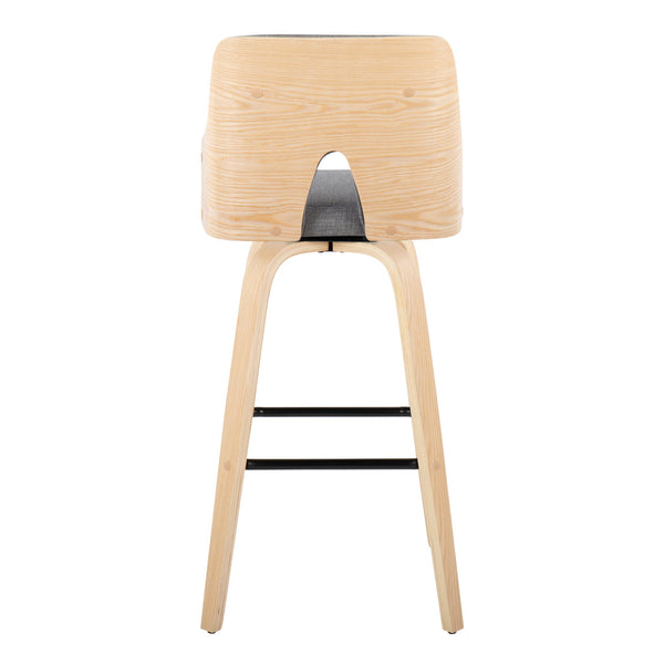 Stella - Contemporary Fixed Height Barstool With Swivel Square Footrest (Set of 2)