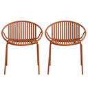 Stackable Outdoor Chairs With Breathable Plastic Backrest (Set of 2)