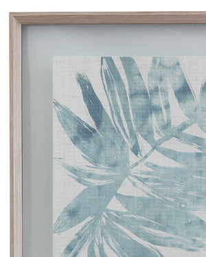 Burlap Ocean Palm Framed Print (Set of 4) - Light Blue