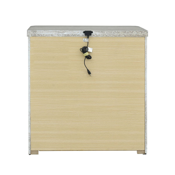 Modern Play - Nightstand With Charging Station - Natural White