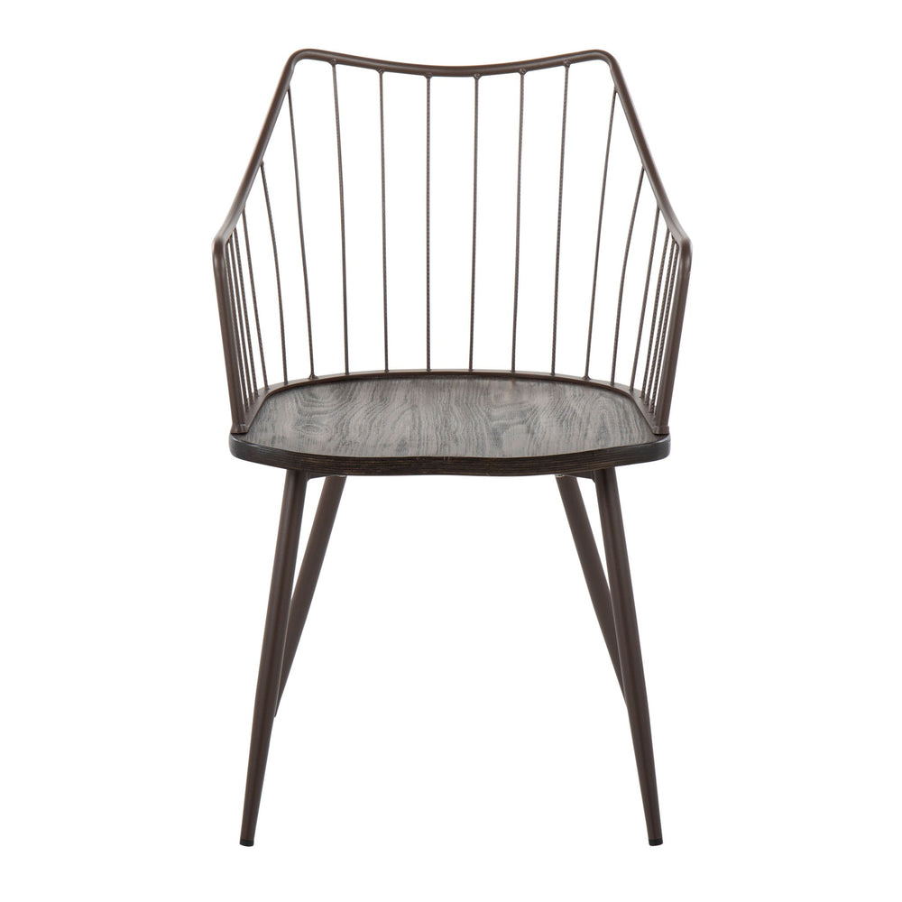 Winston - Farmhouse Style / Dining Chair - Brown / Dark Walnut
