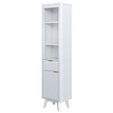 Tall Bathroom Storage Cabinet With Adjustable Shelves And 1 Drawer & Door