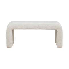 Modern Contemporary Boucle Waterfall Bench