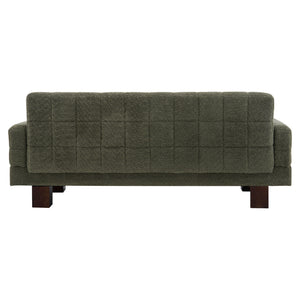 Modern Loveseat Sofa, 2 Seater With Square Arms For Living Room