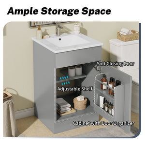Bathroom Vanity With Sink, Cabinet With Adjustable Shelf