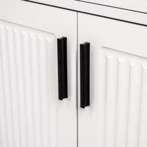 Fluted Sideboard Buffet Cabinet With 4 Doors And 3 Drawers