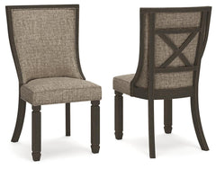 Tyler Creek - Dining UPH Side Chair (Set of 2) - Framed Back - Black / Grayish Brown