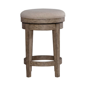 City Scape - Upholstered Swivel Console Stool - Burnished Beige