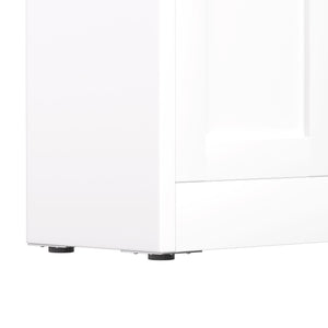 Bookcase Tall With 2 Doors & 2 Drawers, Fixed Open Shelves - White