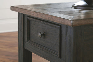 Tyler Creek - Rectangular End Table - Grayish Brown / Black