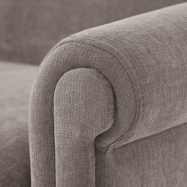 Loveseat Sofa With Rolled Arm For Living Room - Brown