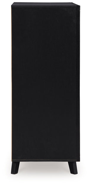 Danziar - Five Drawer Wide Chest - Black