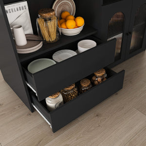 Kitchen Island With Extendable & Rotating Table