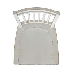 Magnolia Manor - Spindle Back Swivel Bar Stool - Antique White & Weathered Bark