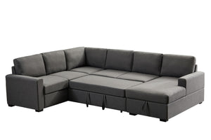 Ketterman - 4 Piece Upholstered Sectional - Dark Gray