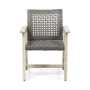 Outdoor Dining Chair Acacia Wood Frame (Set of 2)