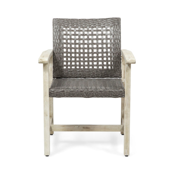Outdoor Dining Chair Acacia Wood Frame (Set of 2)