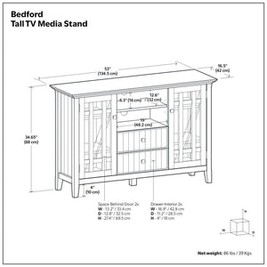 Bedford - Handcrafted Tall TV Media Stand