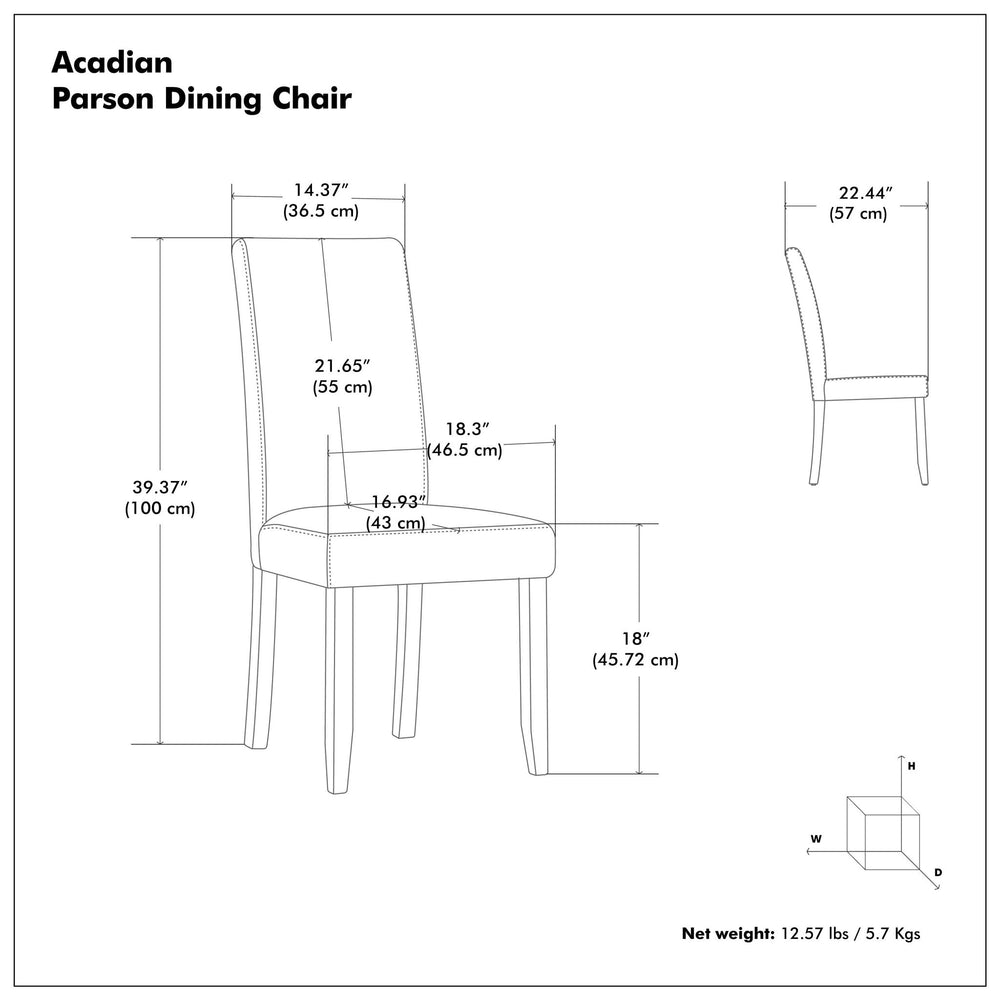 Acadian - Parson Dining Chair (Set of 2) - Tanners Brown