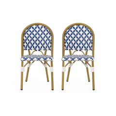 Chic French Bistro Chair With Durable Rattan And Aluminum Frame