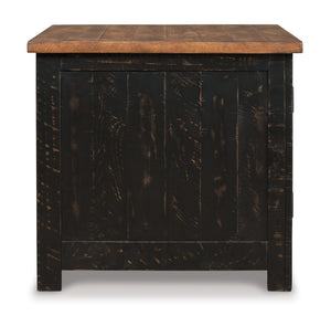 Valebeck - Rectangular End Table - Black / Brown
