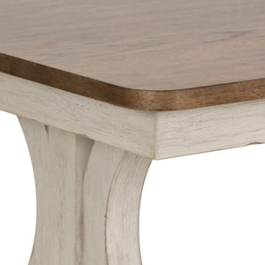 Farmhouse Reimagined - Rectangular Cocktail Table - Antique White / Chestnut Tops