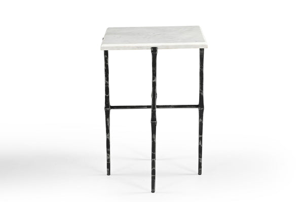 Darcy - Accent Table - Antique Nickel / White