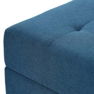 Ottoman, Compact Footrest For Living Room - Navy Blue