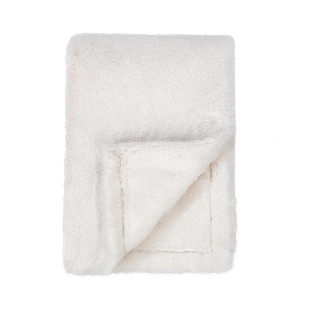 Throws - 50" x 70" TC Taiga Faux Fur Throw - Ivory