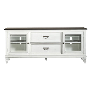 Allyson Park - Entertainment TV Stand - Wirebrushed White / Charcoal