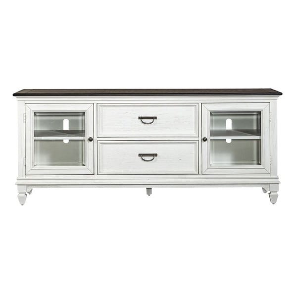 Allyson Park - Entertainment TV Stand - Wirebrushed White / Charcoal