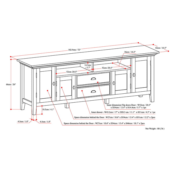 Redmond - TV Media Stand - Distressed Gray