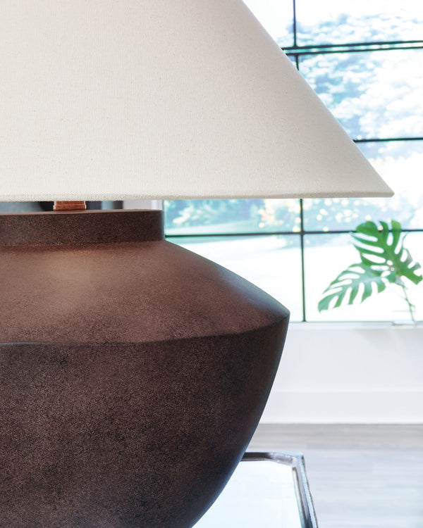 Honsworth - Poly Table Lamp - Antique Brown