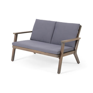 Avacyn - Outdoor Loveseat And Coffee Table Set With Cushions - Dark Gray