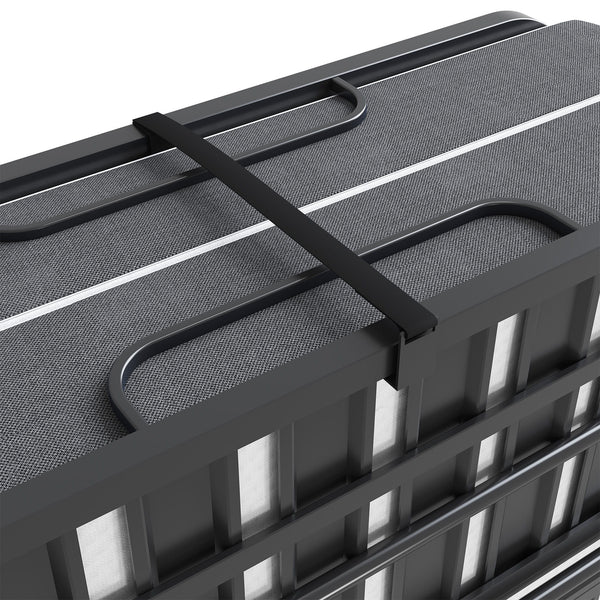 Twin Folding Bed With Adjustable Headboard & Memory Foam Mattress, Portable Coton Wheels For Tall People, Space-Saving Guest Bed - Black