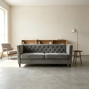 Button Tufted 3 Seater Sofa For Living Room