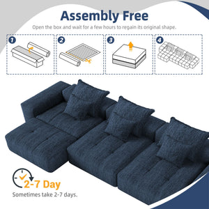 Modern Oversized Diy Combination Modular Sectional Sofa & Pillows
