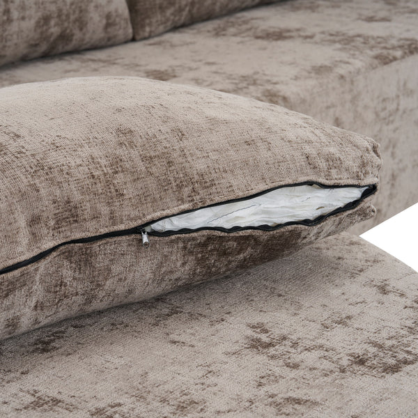 Modular Cloud Sectional Sofa Set, U-Shaped Upholstered Couch With Deep Seat