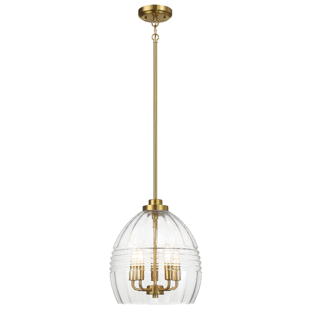 Zen - 5 Pendant Chain Hanging Light - Clear / Gold