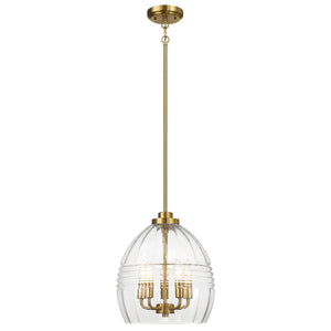 Zen - 5 Pendant Chain Hanging Light - Clear / Gold