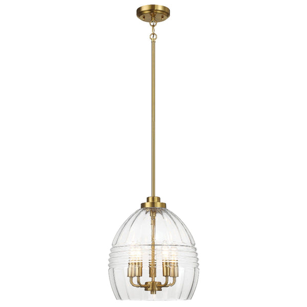 Zen - 5 Pendant Chain Hanging Light - Clear / Gold
