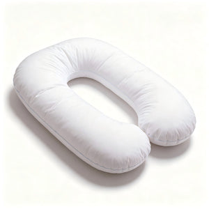U - Shape Pregnancy Body Pillow For Side Sleeper Support - White