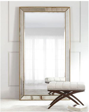 Beaded Leaner - Mirror - Gold - Antique Gold
