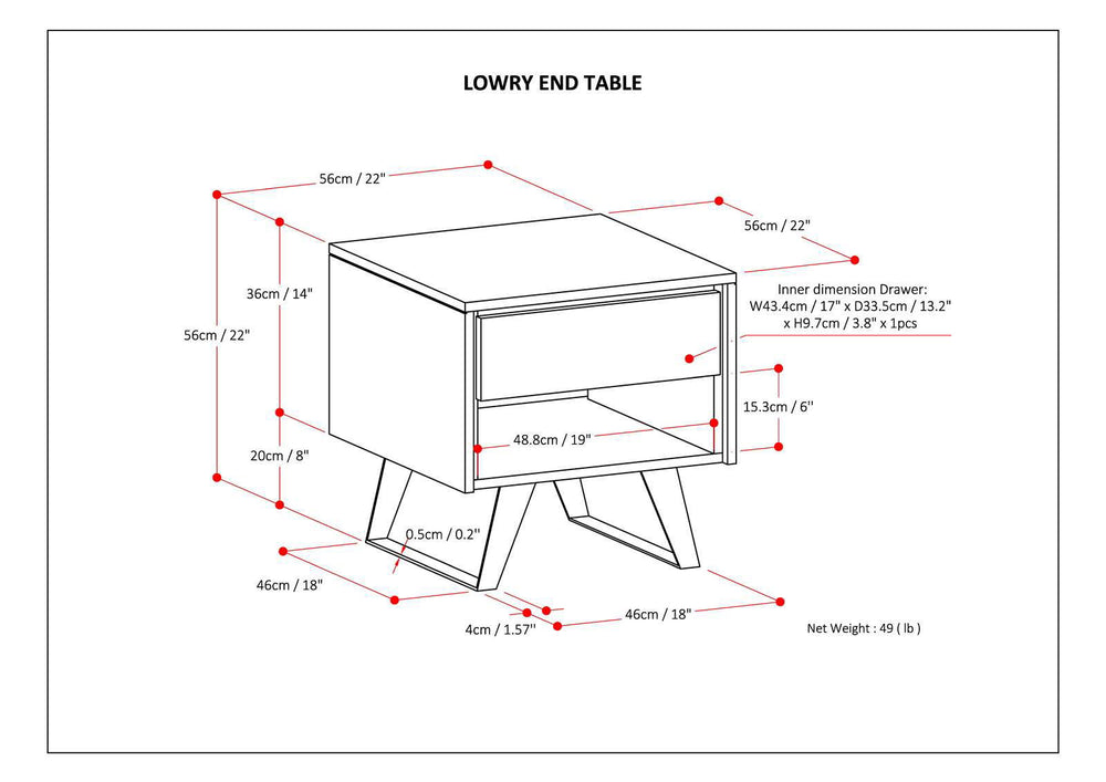 Lowry - End Table - Light Brown