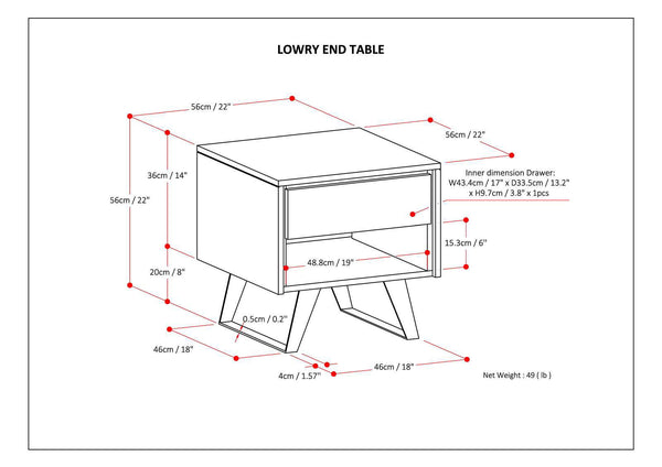 Lowry - End Table - Light Brown