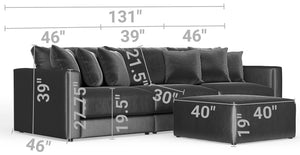 Remington - Modular Sofa And Cocktail Ottoman - Slate