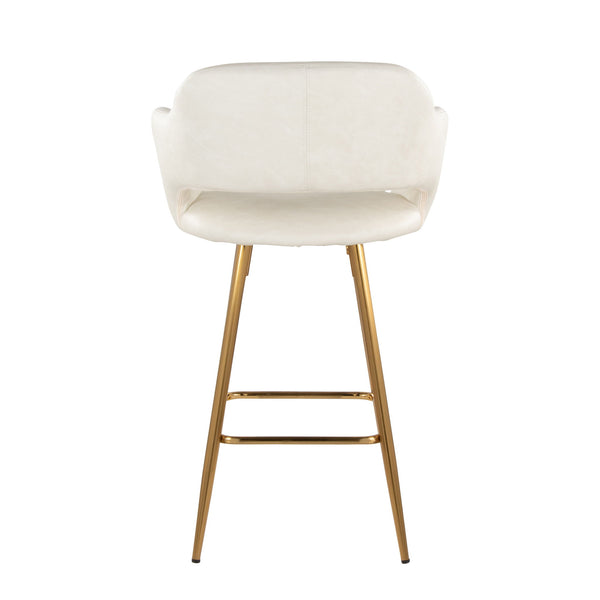 Margarite - Contemporary Fixed Height Counter Stool With Footrest (Set of 2) With Square